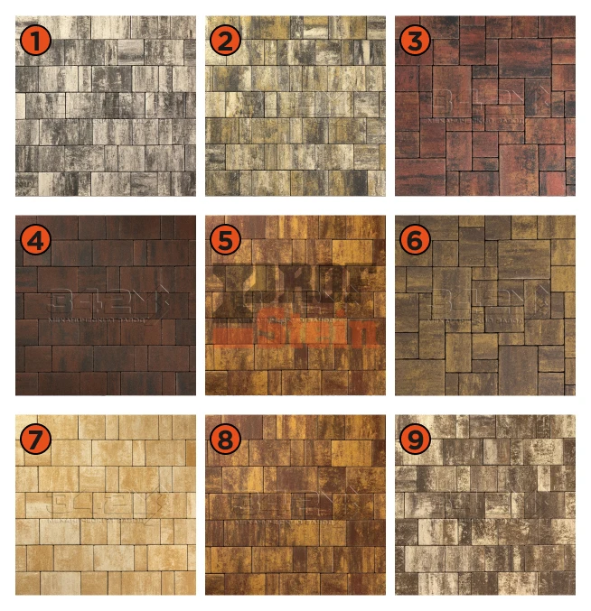 Варианты цвета тротуарной плитки Новый город завода 342 МЗ