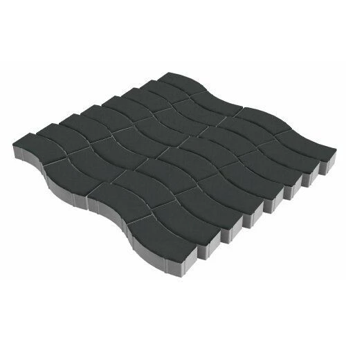 Тротуарная плита Аксио Черный Гладкая SteinRus 80 мм