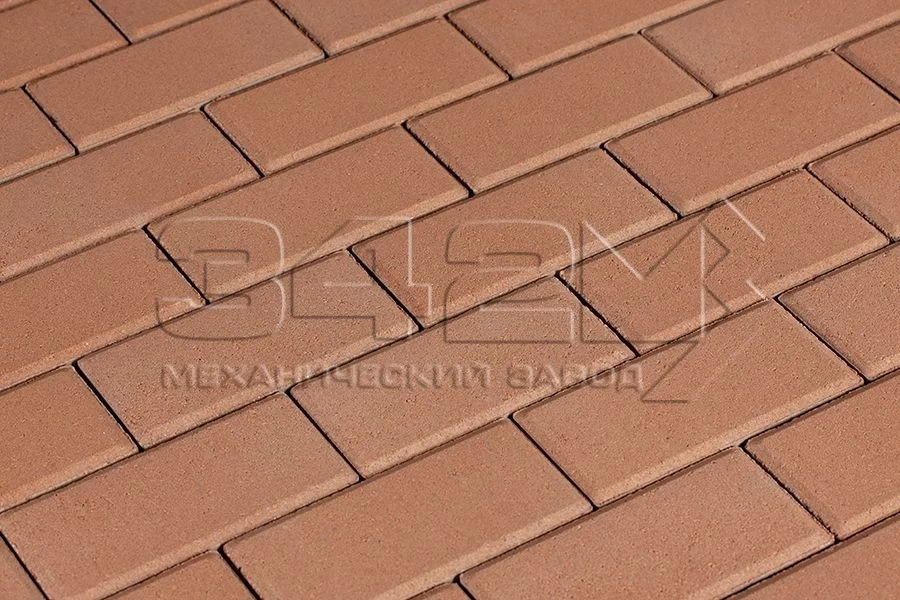 Тротуарная плитка Брусчатка 100х200х100 Оранжевый 342 МЗ
