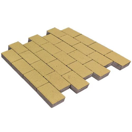 Тротуарная плитка Грас Песочный Гладкая SteinRus 80 мм