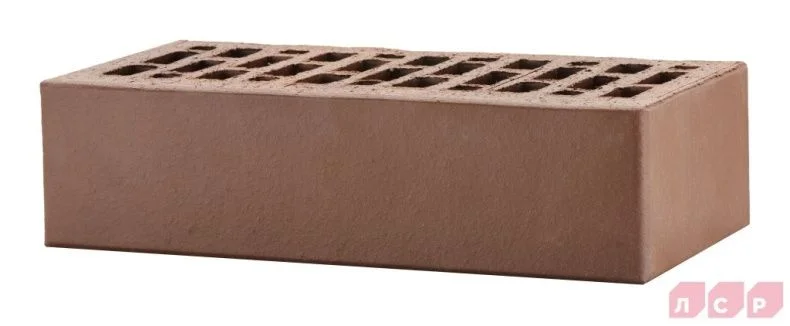 Кирпич лицевой пустотелый тёмно-коричневый 1 NF гладкий ЛСР