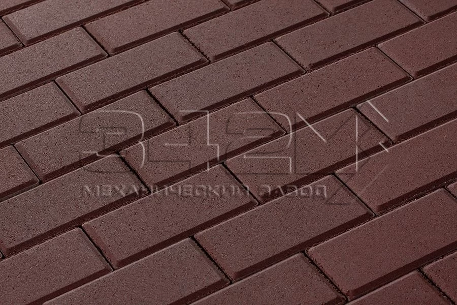 Тротуарная плитка Брусчатка 100х200х40 Красный 342 МЗ