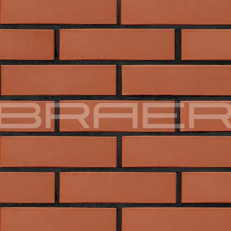 Кирпич облицовочный красный евро 0.7 NF гладкий М-150 Браер