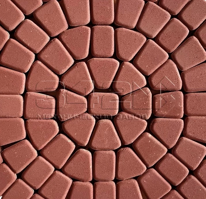 Тротуарная плитка Круговая классика 60 Ярко-красный 342 МЗ