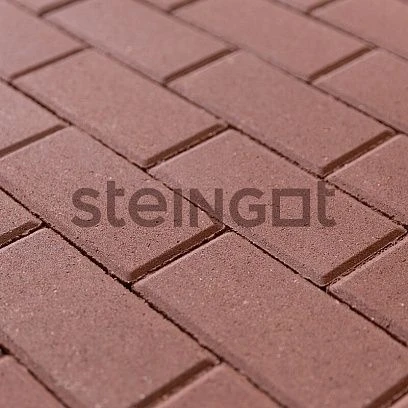 Брусчатка Прямоугольник 200*100 Темно-Красный (верхний прокрас) Steingot 60 мм