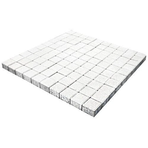 Тротуарная плитка Квадрат малый Белый Гладкая SteinRus 60 мм