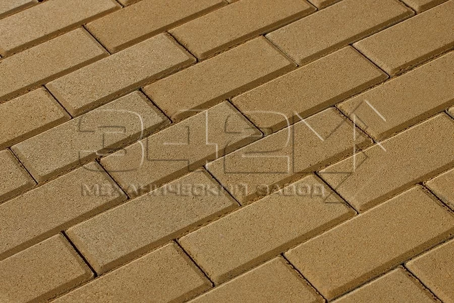 Тротуарная плитка Брусчатка 100х200х100 Желтый 342 МЗ