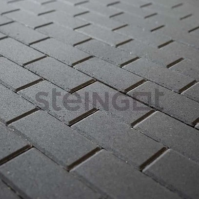 Тротуарная плитка Прямоугольник 200*100 Черный (верхний прокрас) Steingot 60 мм