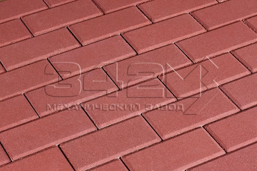 Тротуарная плитка Брусчатка 100х200х60 Ярко-красный 342 МЗ
