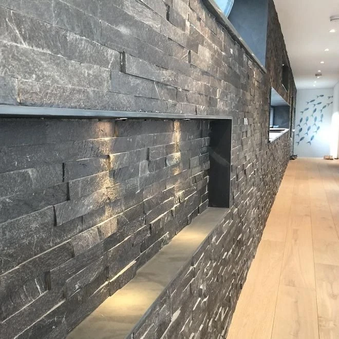 Плитка Сланец черный (нарезка) 70х300 Pharaon