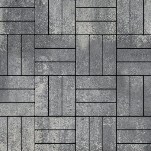 Тротуарная плитка Паркет Белый Гладкая SteinRus 60 мм