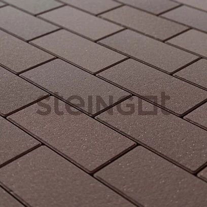 Брусчатка Прямоугольник 200*100 Темно-Коричневый (верхний прокрас, минифаска) Steingot 40 мм