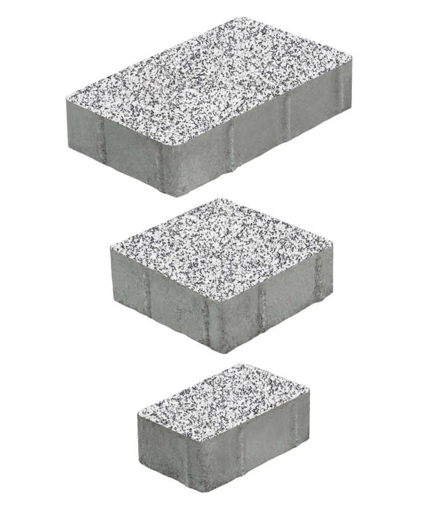 Тротуарная плитка СТАРЫЙ ГОРОД Стоунмикс Белый с черным Б.1.Фсм.6 Выбор 60 мм