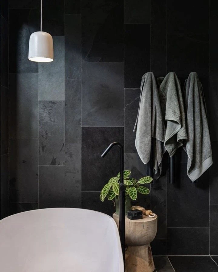 Плитка Черный сланец (натуральный скол) 600х300 Pharaon