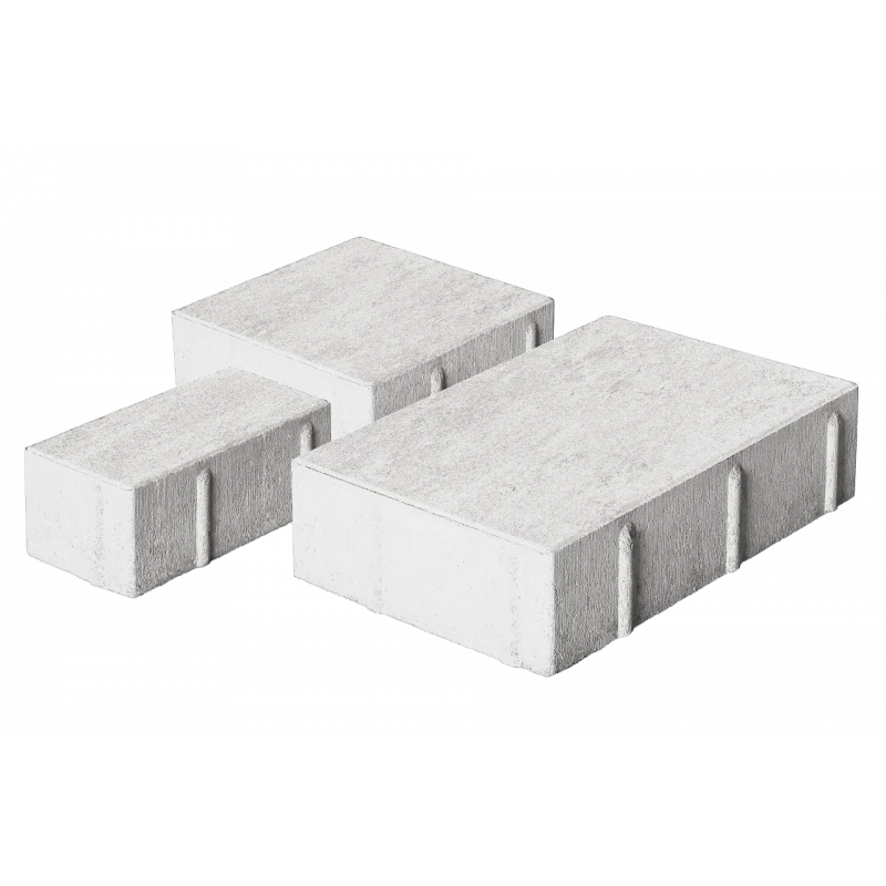 Тротуарная плитка Новый город 1НГ6Ф Белая Нобетек 60 мм