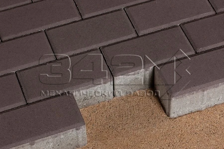 Тротуарная плитка Брусчатка 100х200х40 Темно-Коричневый 342 МЗ