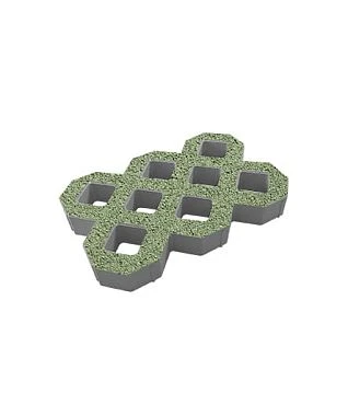 Тротуарная плитка ГАЗОННАЯ РЕШЕТКА Гранит Зеленый Б.1.ГР.8 Выбор 80 мм