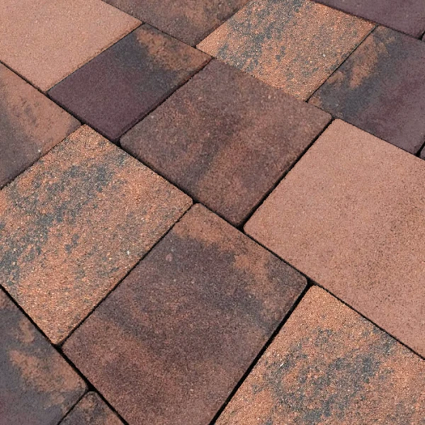 Тротуарная плитка КОЛОР МИКС №15 Терракот НОВЫЙ ГОРОД 1НГ4Ф Нобетек 40 мм