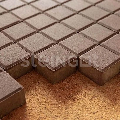 Тротуарная плитка Квадрат 100*100 Темно-Коричневый (верхний прокрас) Steingot 60 мм