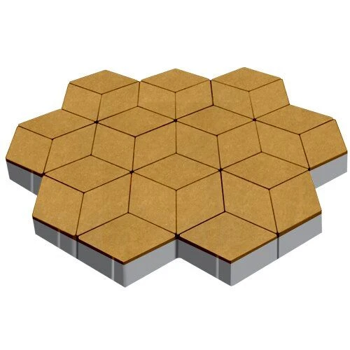 Тротуарная плитка Полярная звезда Желтый Гладкая SteinRus 60 мм