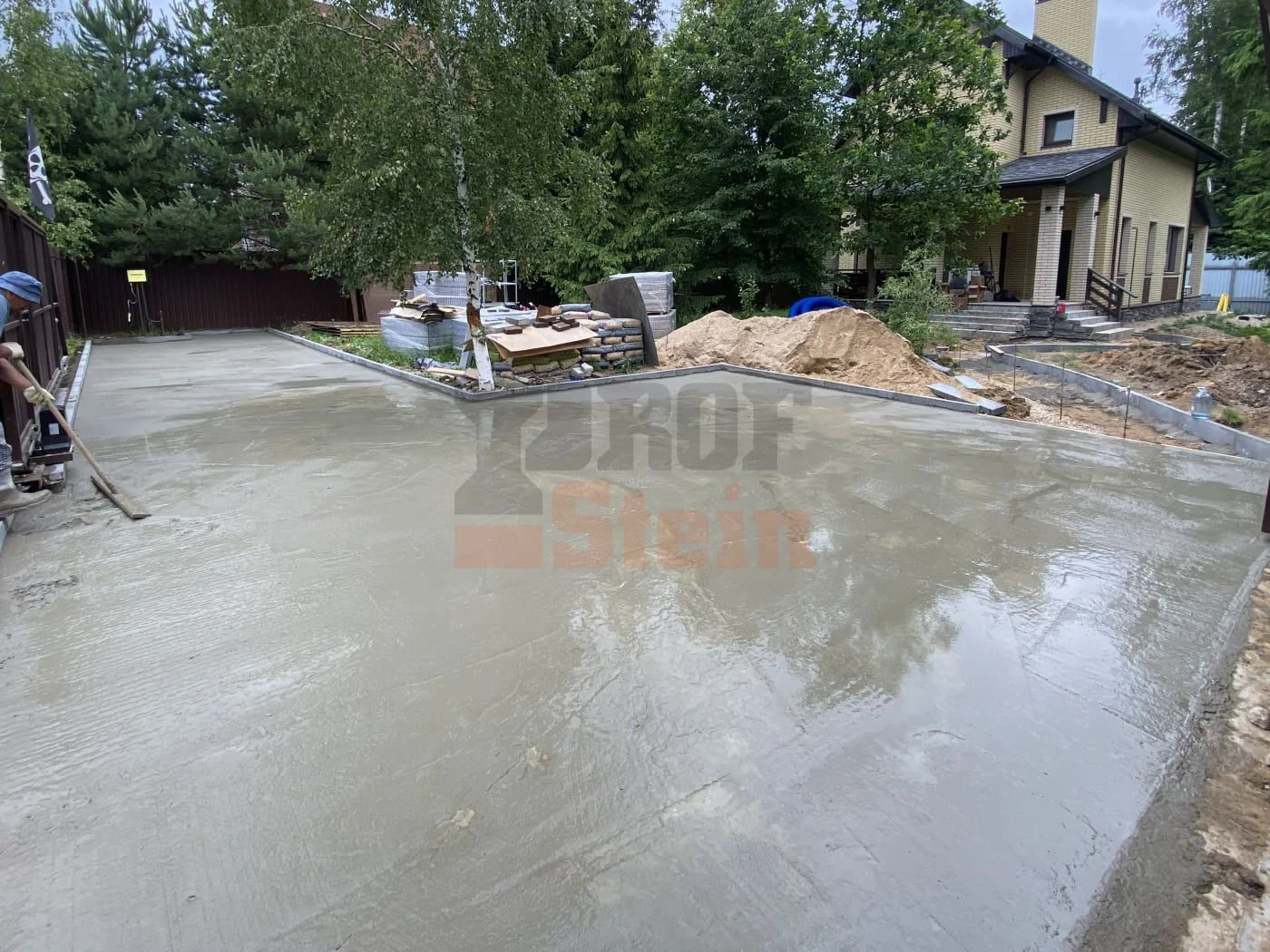 Бетонное основание для тротуарной плитки - секреты технологии