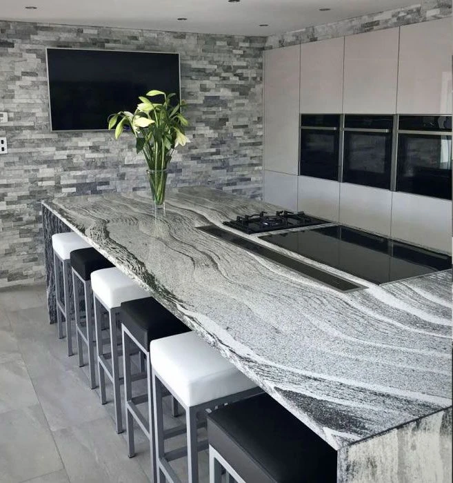 3D панель из натурального камня Кварцит Бело-серый Классик Pharaon