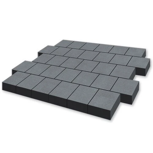 Тротуарная плитка Валенсия Серый Гладкая SteinRus 80 мм