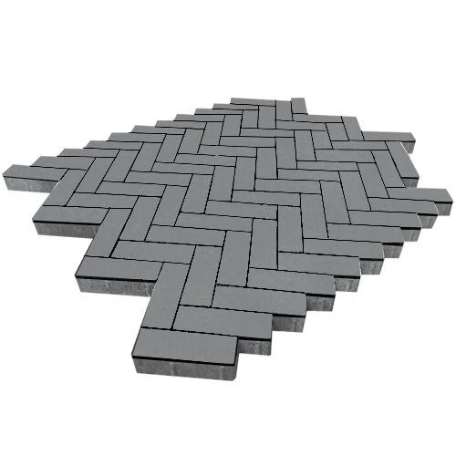 Тротуарная плитка Паркет Серый Гладкая SteinRus 60 мм