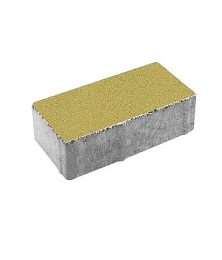 Тротуарная плитка ПРЯМОУГОЛЬНИК 200х100 Стандарт Желтый Б.2.П.6 Выбор 60 мм