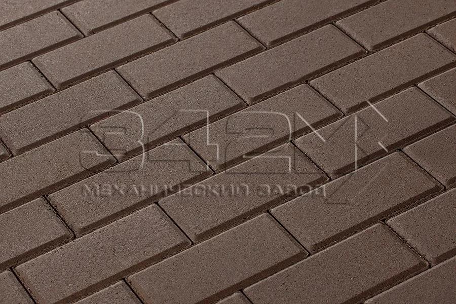 Тротуарная плитка Брусчатка 100х200х100 Коричневый 342 МЗ