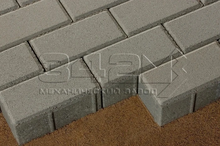 Тротуарная плитка Брусчатка 100х200х40 Серый 342 МЗ