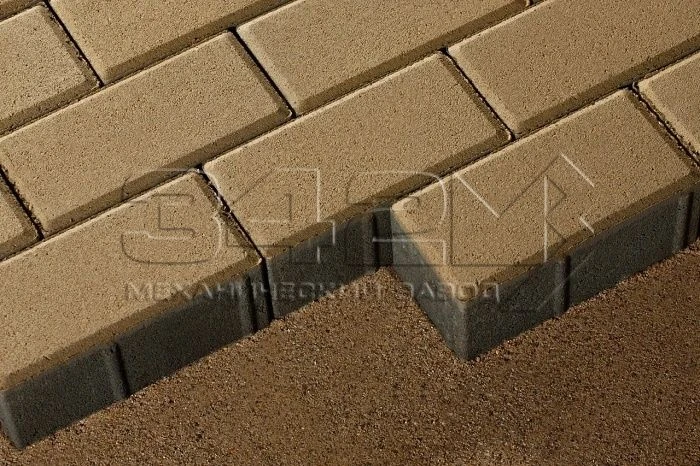 Тротуарная плитка Брусчатка 100х200х80 Желтый 342 МЗ