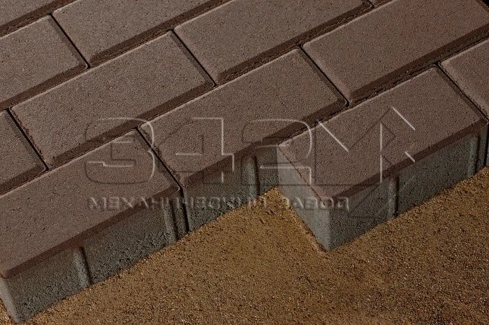 Тротуарная плитка Брусчатка 100х200х40 Коричневый 342 МЗ