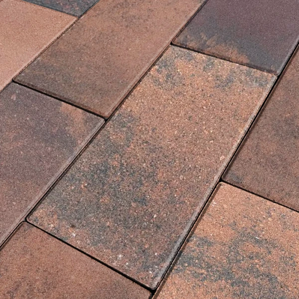 Тротуарная плитка ПРЯМОУГОЛЬНИК 4П6Ф 400*200*60 КОЛОРМИКС №15 Терракот Нобетек 60 мм