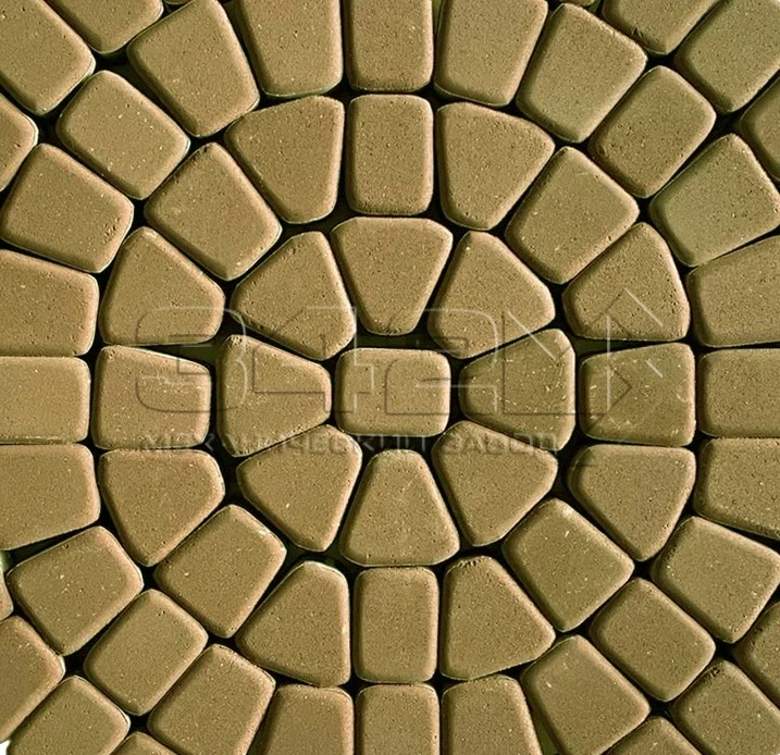 Тротуарная плитка Круговая классика 60 Оливковый 342 МЗ