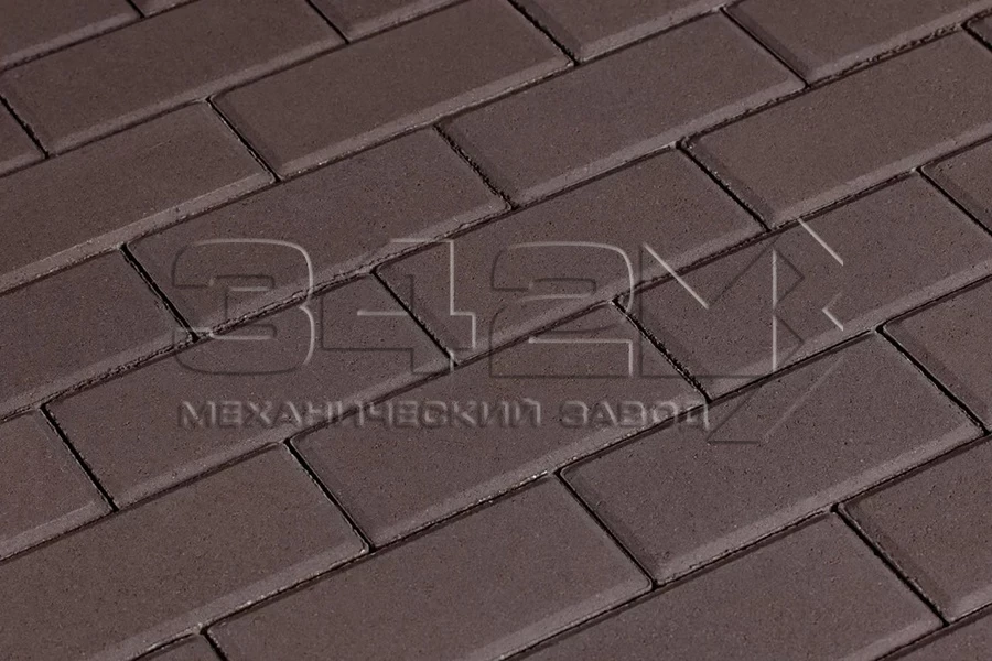 Тротуарная плитка Брусчатка 100х200х40 Темно-Коричневый 342 МЗ