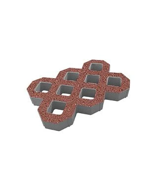 Тротуарная плитка ГАЗОННАЯ РЕШЕТКА Гранит Красный Б.1.ГР.8 Выбор 80 мм