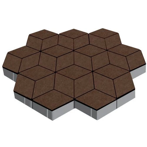 Тротуарная плитка Полярная звезда Коричневый Гладкая SteinRus 60 мм