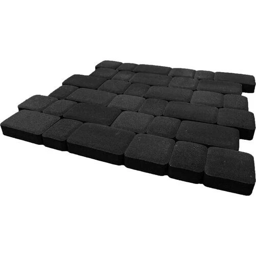 Плитка тротуарная Инсбрук Альт Черный Гладкая SteinRus 40 мм