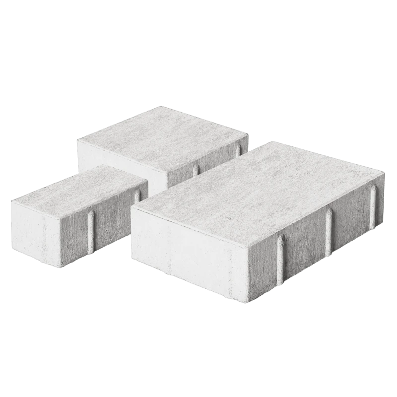 Тротуарная плитка Новый город 1НГ4Ф Белая Нобетек 40 мм