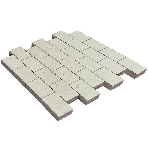 Тротуарная плитка Грас Белый Гладкая SteinRus 80 мм