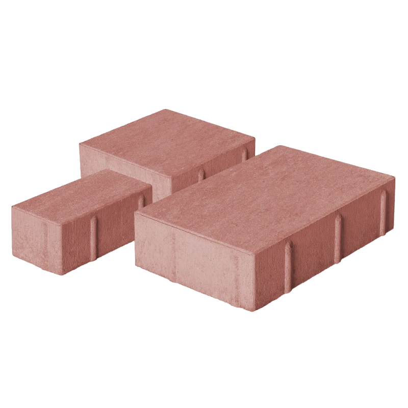 Тротуарная плитка Новый город 1НГ4Ф Красная Нобетек 40 мм