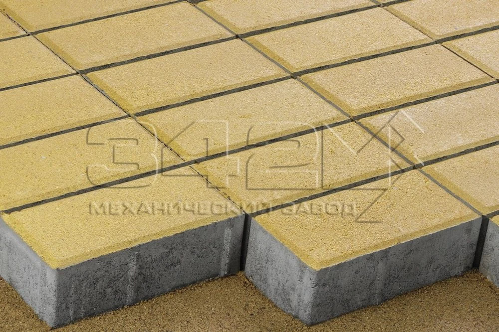 Тротуарная плитка Брусчатка 100х200х40 Желтый 342 МЗ