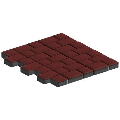 Плитка тротуарная Инсбрук Альт Дуо Винный Гладкая SteinRus 40 мм