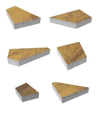 Тротуарная плитка ОРИГАМИ Листопад гладкий Янтарь Б.4.Фсм.8 Выбор 80 мм