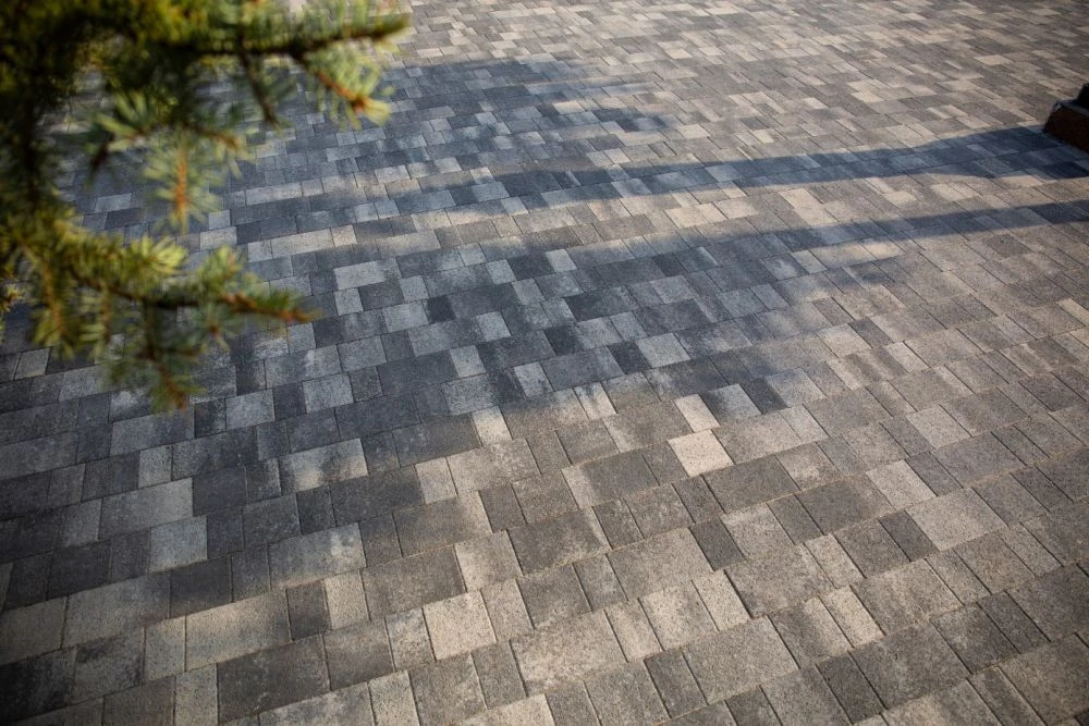 Тротуарная плитка СТАРЫЙ ГОРОД Листопад гранит Антрацит Б.1.Фсм.6 Выбор 60 мм