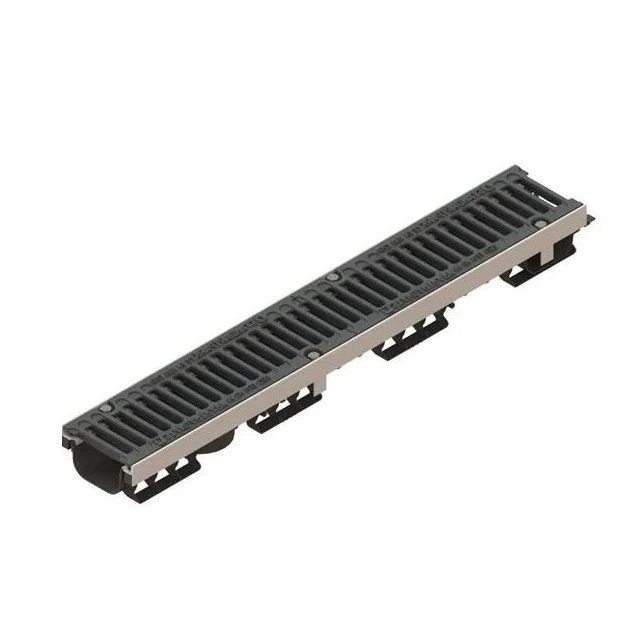 Лоток водоотводный Standartpark PolyMax Drive пластиковый с решеткой щелевой чугунной ВЧ кл. D (комп