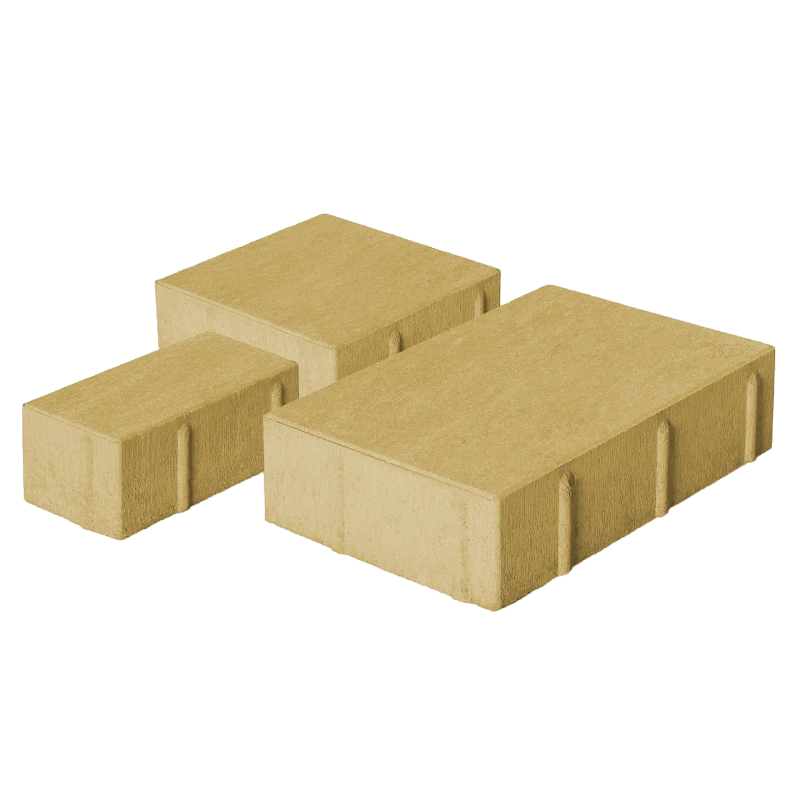 Тротуарная плитка Новый город 1НГ4Ф Желтая Нобетек 40 мм