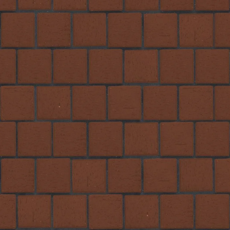 Клинкер тротуарный тёмно-красный "Эдинбург" квадро (под распил) ЛСР