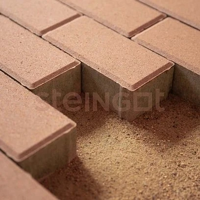 Тротуарная плитка Прямоугольник 200*100 Бежевый (верхний прокрас) Steingot 60 мм